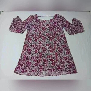 Billabong Flowered Tunic, long-sleeved  Boho Beachy